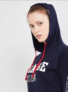 Sudadera con capucha para mujer, diseño de bloques de color, algodón, transpirable, con estampado de letras, ideal para otoño. - Product Image 6