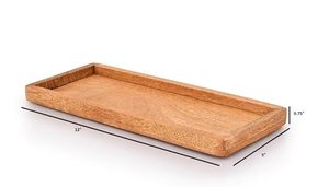 Plateau de service rectangulaire en bois, plateau décoratif poli de qualité alimentaire pour collations et boissons, idéal pour la maison, la cuisine et les fêtes - Product Image 2