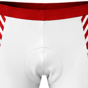 Shorts de cyclisme blancs et rouges vifs, rembourrés, respirants, à séchage rapide, extensibles, pour la course sur route, l'entraînement et les performances sportives - Product Image 4