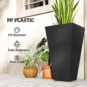 Vasi in Plastica Grandi da 28 Pollici (Confezione da 3) - Neri - Per Esterni/Interni - Smaltati - Per Patio/Giardino/Ingresso - Product Image 6