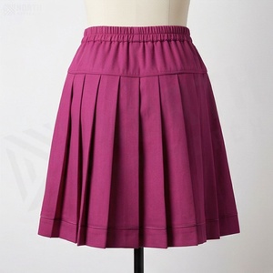 Jupe plissée courte pour femme, couleur unie, taille élastique, confortable, toutes saisons, tissu tissé - Product Image 2
