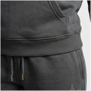 <b>Women</b> Hooded Tracksuit Set <b>Glitter</b> Print Star Pattern Dark Gray Casual Sweatshirt Pants Full Length Drawstring Jogger Autumn - Product Image 5