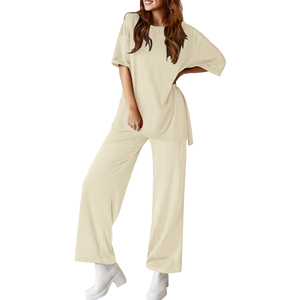 Women's Casual Eco-friendly Lightweight 2-piece Co-ord <b>Set</b> Summer Button Decoration Solid Pattern Short Sleeve Women's <b>Sets</b> - Product Image 1