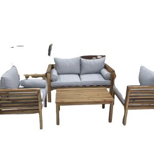 Luxury All-Weather Solid Teak Wooden Chaise Sofa Set Convertible <b>Living</b> Room Furniture <b>for</b> Patio Use - Product Image 1