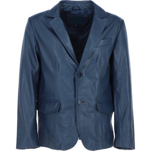 Custom Logo <b>Leather</b> <b>Blazer</b> Double Breasted Breathable American Style Elegant Slim Fit Business Jacket Long Sleeves Refined - Product Image 1