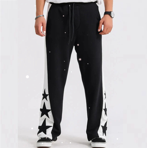 Pantalones de chándal de invierno para hombre, estilo hip-hop holgado, con parches desgastados personalizados, pantalones deportivos acampanados, cintura elástica, a la moda. - Product Image 4