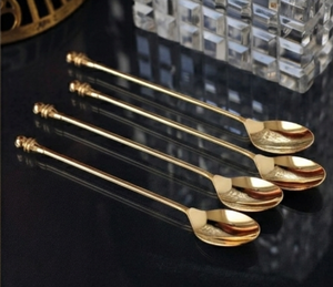 Luxury <b>Gold</b> Plated Cocktail Spoons Stainless Steel Bar Tools Stirring <b>Utensils</b> For Cocktail Mixing - Product Image 1
