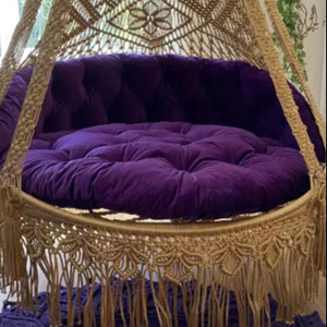 three-person family swing, very large and high quality <b>macrame</b> swing, <b>macrame</b> swing for the garden, large swing - Product Image 1