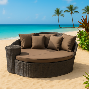 Cama Solar para Jardín y Piscina con Elegante Tumbona Redonda, Creando un Refugio de Relajación al Aire Libre Perfecto - Product Image 3