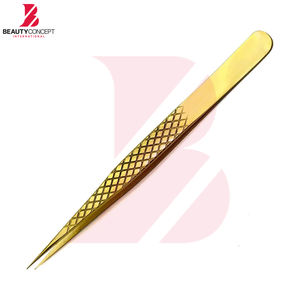 1 Pinza de Acero Inoxidable Color Dorado con Punta Recta para Extensión de Pestañas, Herramienta de Maquillaje - Product Image 5