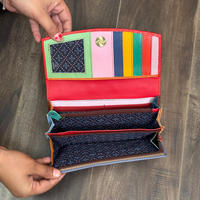 2025 dompet wanita multiwarna Clutch kulit unik daur ulang bergaya buatan tangan dompet kualitas tinggi indah