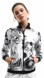 Vestes de football sublimées pour femmes, vestes de course zippées, vêtements de sport pour femmes, vestes d'entraînement, vestes de course sublimées pour femmes - Product Image 2