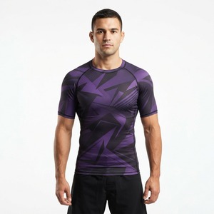 Maillot de compression à manches courtes pour hommes, imprimé par sublimation intégrale personnalisé, pour l'entraînement MMA - Product Image 4