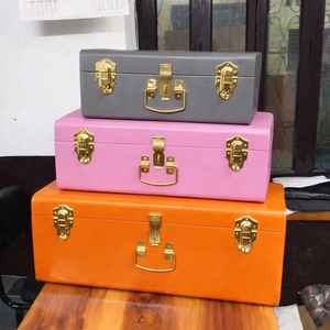 หีบเก็บของหรูหราทำจากโลหะทันสมัยที่เก็บของแบบวินเทจสำหรับห้องนอน - Product Image 2