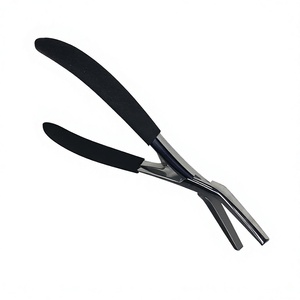 Nueva Llegada de TEEJAY # Pinza para Extensiones de Cabello de Acero Inoxidable 15034 con Acabado Plateado y Empuñadura de Espuma Negra para Cola de Caballo - Product Image 5
