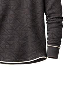 <b>Mens</b> Black Geometric Printed <b>Henley</b> Pullover Sweatshirt Long Sleeve French Terry Regular Fit Casual <b>Top</b> For <b>Men</b> Winter Wear New - Product Image 6