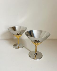 2 Copas de Martini de Acero Inoxidable de Lujo, Diseño de Águila Dorada Hecho a Mano, Irrompibles, para Fiestas, Diseño Personalizado - Product Image 1