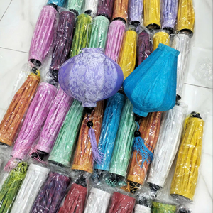 4pcs Hoi An Bamboo Silk Lantern 35cm, red Color, Vu Quy and Wedding Decor - Product Image 1