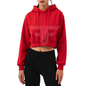 Conjunto de Sudadera Corta Moderna con Estampado, Ajustada, sin Mangas, Transpirable, para Mujer, Color Rojo, para Verano - Product Image 1