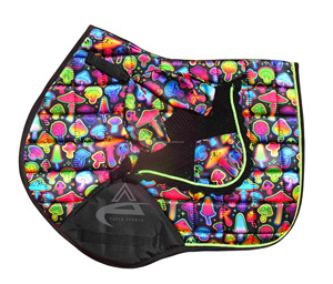 Tapis de selle d'équitation personnalisé avec impression animale, en tissu polyester et polycoton, pour la protection et la sécurité du cheval - Product Image 2