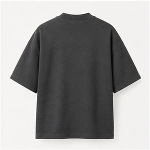 Custom Charcoal <b>Grey</b> Dense Cotton Boxy Mens Oversized Short Sleeve Crew Neck <b>T</b>-<b>Shirt</b> MTS-OVR-0003 - Product Image 2