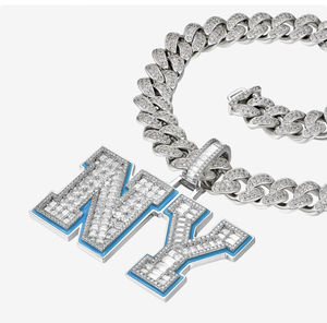 Colgante Personalizado S925 con Incrustaciones de Moissanita, Joyería Fina, Colgante de Letra con Diamantes de Moda, Estilo Hip Hop Bling Rapper, Claridad VVS - Product Image 2