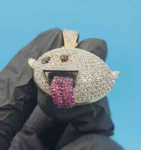 Colgante de Plata 925 con diseño de Mario Boo o Fantasma Travieso, estilo Iced Out, Joyería Hip Hop para Raperos, con Moissanita VVS - Product Image 3