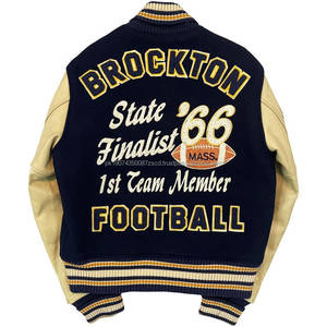 Factory Custom Men's Wool Blend Varsity <b>Jacket</b> <b>White</b> Leather Sleeve Letter Embroidery Chenille Streetwear Letterman <b>Jacket</b> - Product Image 3