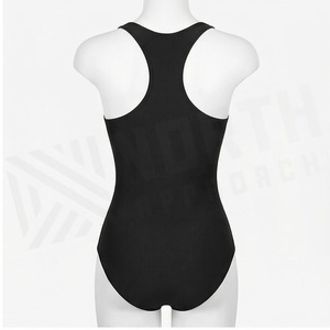Women's Black One Piece Swimsuit Deep V Neck Ruched High Waist Tummy Control Shapewear Push Up <b>Bikini</b> Beachwear - Product Image 2