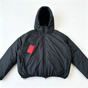 <b>Men's</b> <b>Black</b> Hooded Bomber Jacket <b>Long</b> Loose Anti-Bacterial Faux Fur Lining Moto Biker Style Spring Zipper <b>Coat</b> - Product Image 3