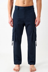 Pantalones Cargo Negros Ajustados Unisex, Ropa Urbana de Moda, Largura al Tobillo, Cómodos para Toda Temporada - Product Image 1
