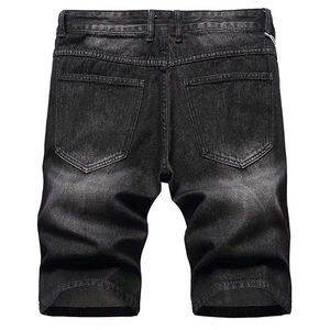 Pantalones Cortos Bermuda de Lona de Algodón Azul Oscuro para Hombre, Cintura Media, Cierre de Botones, Bolsillos Casuales, Transpirables, Bordados RICSA - Product Image 5