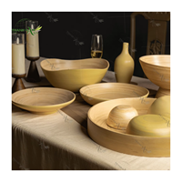 Bol à salade en bambou naturel léger et écologique, style classique, technique personnalisée, jetable, pour fêtes, capacité >10L, 0,01kg