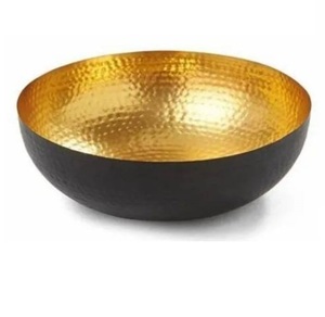Nouveau produit 2026 : Bol à fruits finition or et argent, design attrayant, pour servir des collations et des desserts, bol de service en métal - Product Image 2