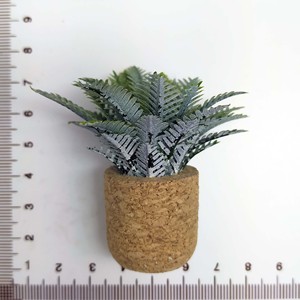 Accesorios para casa de muñecas en miniatura, adorno en maceta de imitación de planta verde escarchada blanca de corcho, decoración en miniatura para mayores de 14 años - Product Image 6