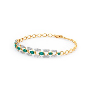 Pulsera de tenis de oro blanco de 18 quilates con diamantes de talla redonda y esmeraldas sintéticas, engaste de cera, certificado IGI, joyería de lujo para mujer - Product Image 4