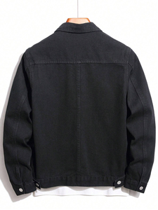 Customizable <b>Men's</b> Down-Filled <b>Denim</b> <b>Jacket</b> <b>with</b> <b>Hood</b> Long Sport Style for Outdoor Wear - Product Image 1
