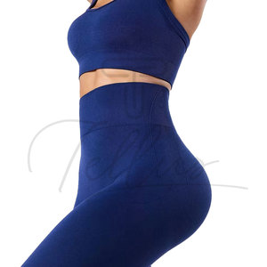 Conjunto de Yoga a Rayas de la Mejor Calidad para Mujer, Cintura Alta Elástica, 2 Piezas, Secado Rápido, Spandex/Nylon, Ropa Deportiva - Product Image 5