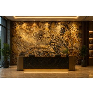 Autumn Rustic Translucent Stone <b>Veneer</b> <b>Sheet</b> Mixed Color Glow Finish for Backlit Interior Walls Ceilings Decorative Use - Product Image 4