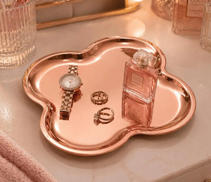 Modern Metal Handicraft Tray <b>Plate</b> Home Decor Candle Jewelry Candy <b>Ring</b> Necklace Organizer Tabletop Vase Korean Design Polished - Product Image 2