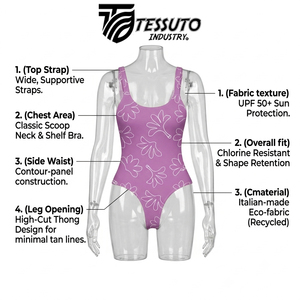 Traje de Baño Personalizado de Corte Alto para Mujer, Fabricante de Ropa de Playa con Cuello Redondo - Product Image 3