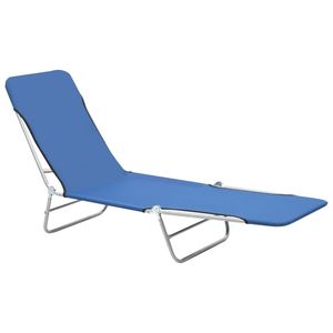 Juego de 2 Tumbonas Plegables Estándar de Acero con Recubrimiento en Polvo Azul - Product Image 3