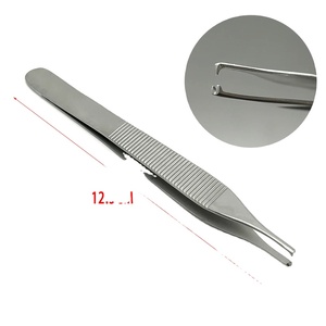 Pince à épiler dentaire chirurgicale en acier inoxydable Meriam à pointe dentelée et coudée 16 cm pour coton-tige et pansements - Product Image 4