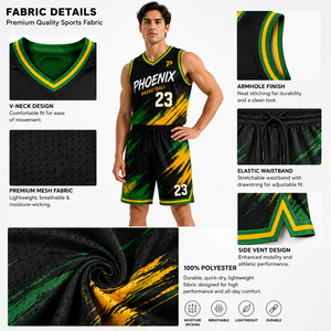 Nouvelle conception, kit d'uniformes de basketball personnalisés OEM, ensemble de maillots et de shorts de sport sublimés pour les clubs, les écoles et les équipes professionnelles - Product Image 5