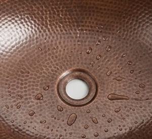 Elegante Fregadero de Cobre Martillado Hecho a Mano, Redondo, de un Solo Tazón, para Instalar Sobre Encimera, Acabado Mate Rústico, para Cocina - Product Image 2