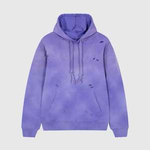 Ensemble de survêtement d'hiver pour homme en molleton bouclette 100 % coton épais, coupe ample, avec logo personnalisé sur le devant, respirant - Product Image 5