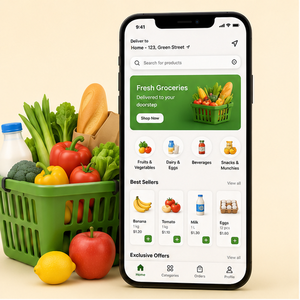Plataforma de Entrega de Comestibles con IA, Pronóstico de Inventario, Optimización de Rutas, Conocimientos del Cliente, Android, iOS, Web - Product Image 1