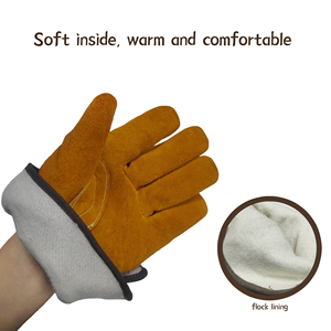 Guantes de Seguridad de Cuero, Textura Suave, Resistentes a la Abrasión, Antideslizantes, Guantes de Trabajo de Uso General, Puño Recto - Product Image 2