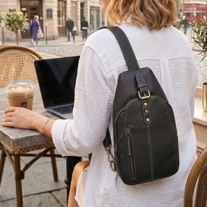 Sac bandoulière en cuir souple, idéal pour étudiants, professionnels et activités quotidiennes en extérieur – Vente en gros - Product Image 4