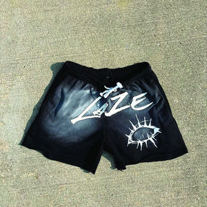 Lazing Performance Men's Black Cotton T-Shirt And Shorts <b>Set</b> Crew Neck Printed Street Style Summer Wear - Product Image 4